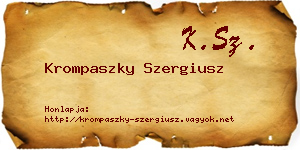 Krompaszky Szergiusz névjegykártya
